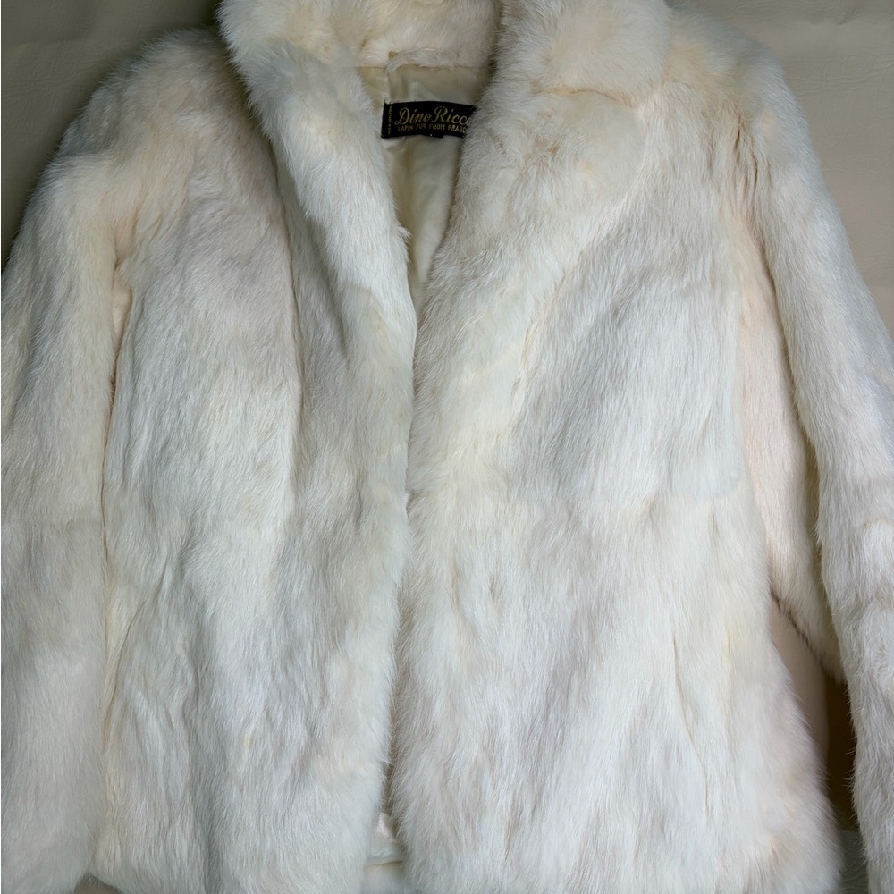 Vintage Dino Ricco Ivory Rabbit Fur Jacket | Lapin Fur Made in France | Size 13 - Picture 4 of 16